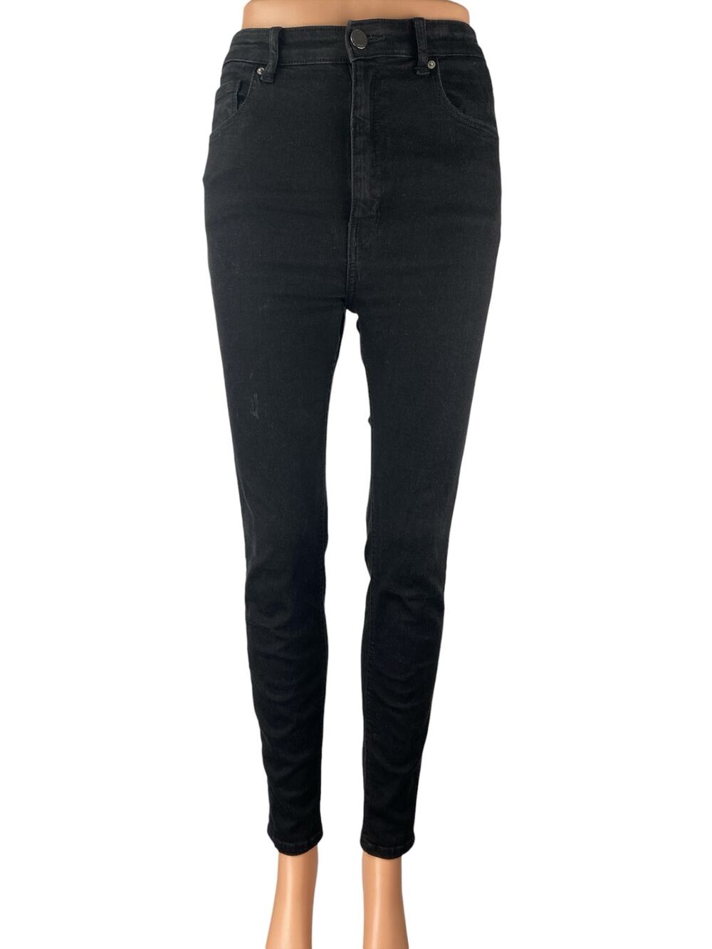 Pull & Bear Womens Black Pocket High Waisted Slim Fit Skinny Jeans Denim Pants 4